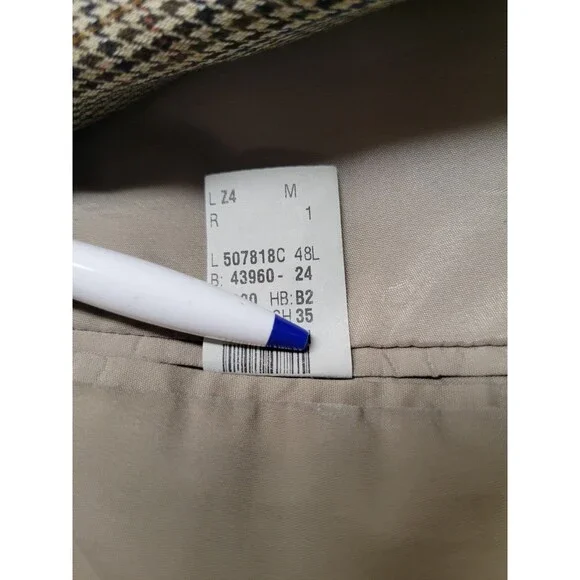 Ralph Lauren Mens Wool Houndstooth Check‎ Sport Coat Jacket 48L